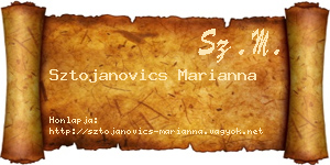 Sztojanovics Marianna névjegykártya